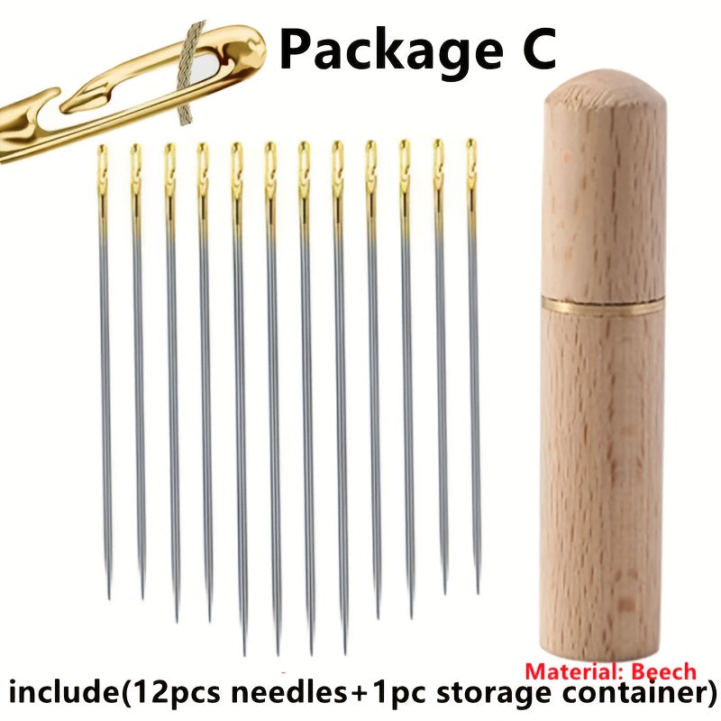 12pcs Side Hole Needles Easy Threading Needle Sewing Needle
