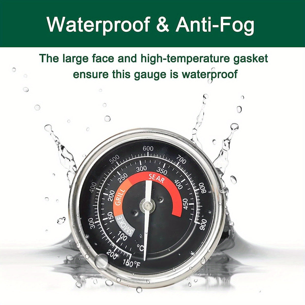 Waterproof BBQ Grill Temperature Gauge 150-900F