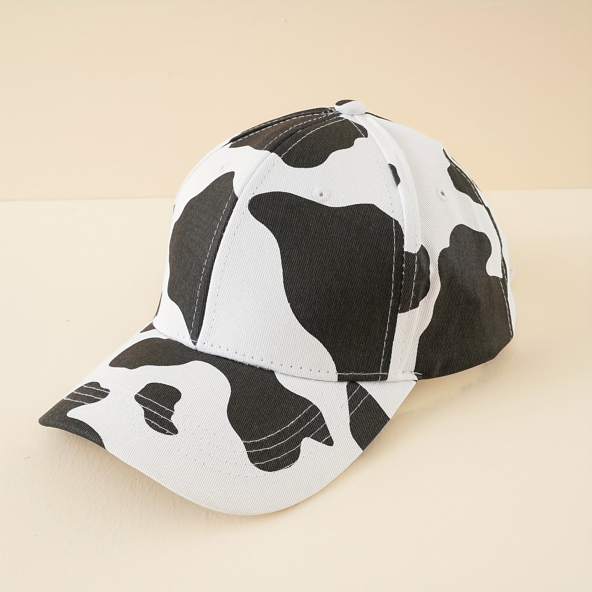 Cow Pattern Baseball Cap Casual Sunscreen Dad Hat Lightweight Adjustable Sun Hat
