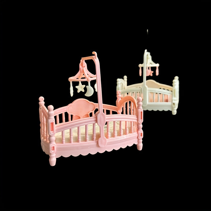 Dollhouse Mini Bedroom Set Classic Love Theme Playset Pink Chandelier Sign