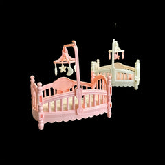 Dollhouse Mini Bedroom Set Classic Love Theme Playset Pink Chandelier Sign