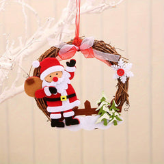 Christmas Santa & Plant Wall Hanging Decoration