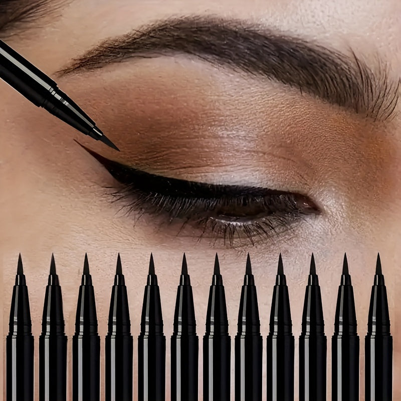 Waterproof Liquid Eyeliner 12 Pack Easy Glide Precision Tip Long Lasting