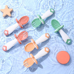 Silicone Spoon and Fork Set: Baby Utensil Set