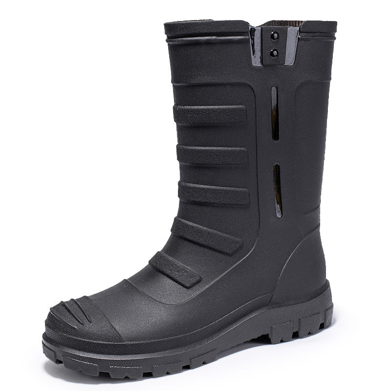Women's Thermal Mid Calf Rain Boots Waterproof Non slip Outdoor Shoes
