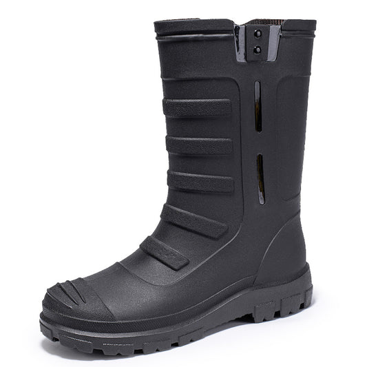 Women's Thermal Mid Calf Rain Boots Waterproof Non slip Outdoor Shoes