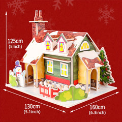 3D Puzzle Christmas House Model Educational Brain Toys