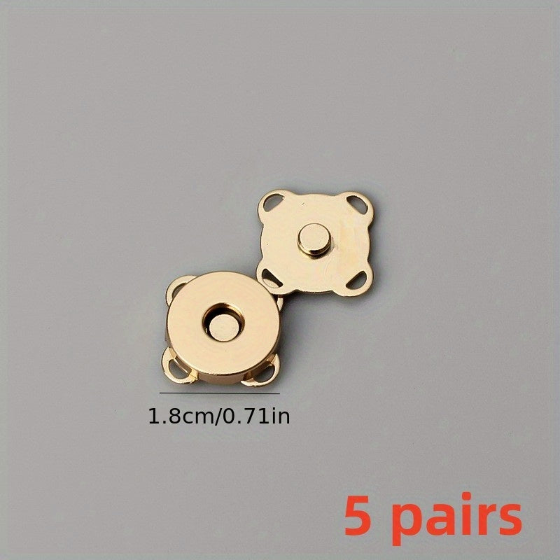 5 Pairs Magnetic Buckle Coat Bag Magnet Buckle DIY Clothing Accessories