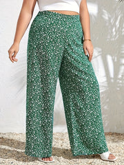  Floral Print High Rise Wide Leg Trousers