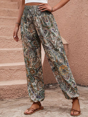  Boho Pants Women's Drawstring High Rise Jogger Trousers