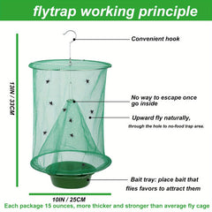 Reusable Ranch Fly Trap with Bait Tray - Hanging Horse Fly Catcher