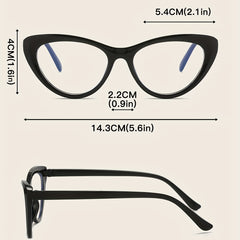 Cat Eye Clear Lens Glasses For Women - Triangle Anti Light Glasses