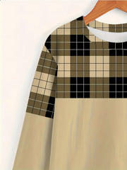 Men's Plaid Long Sleeve Tee for Autumn