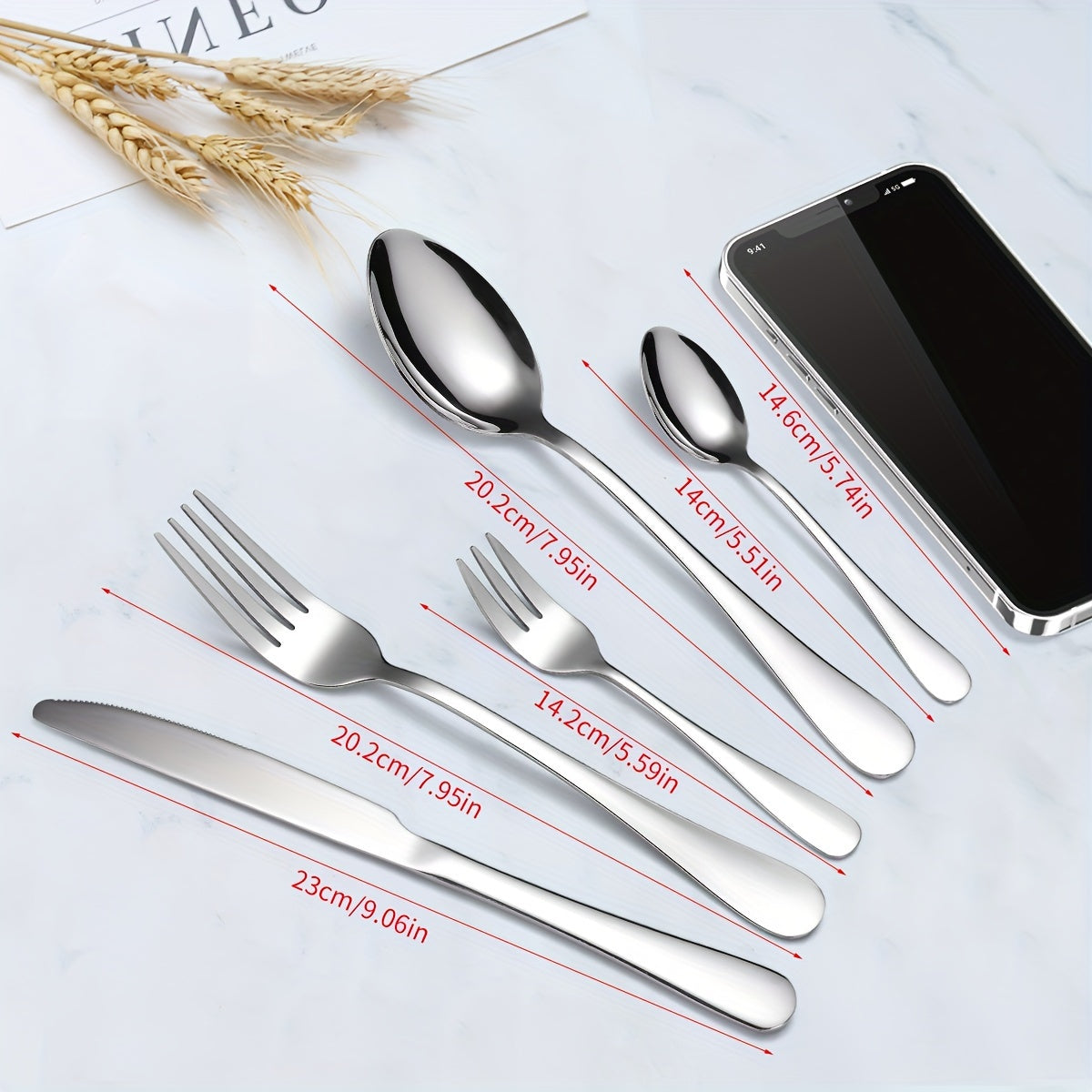 High Stainless Steel Cutlery Set Mirror Polished Fork Spoon Dishwasher Safe