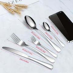 High Stainless Steel Cutlery Set Mirror Polished Fork Spoon Dishwasher Safe
