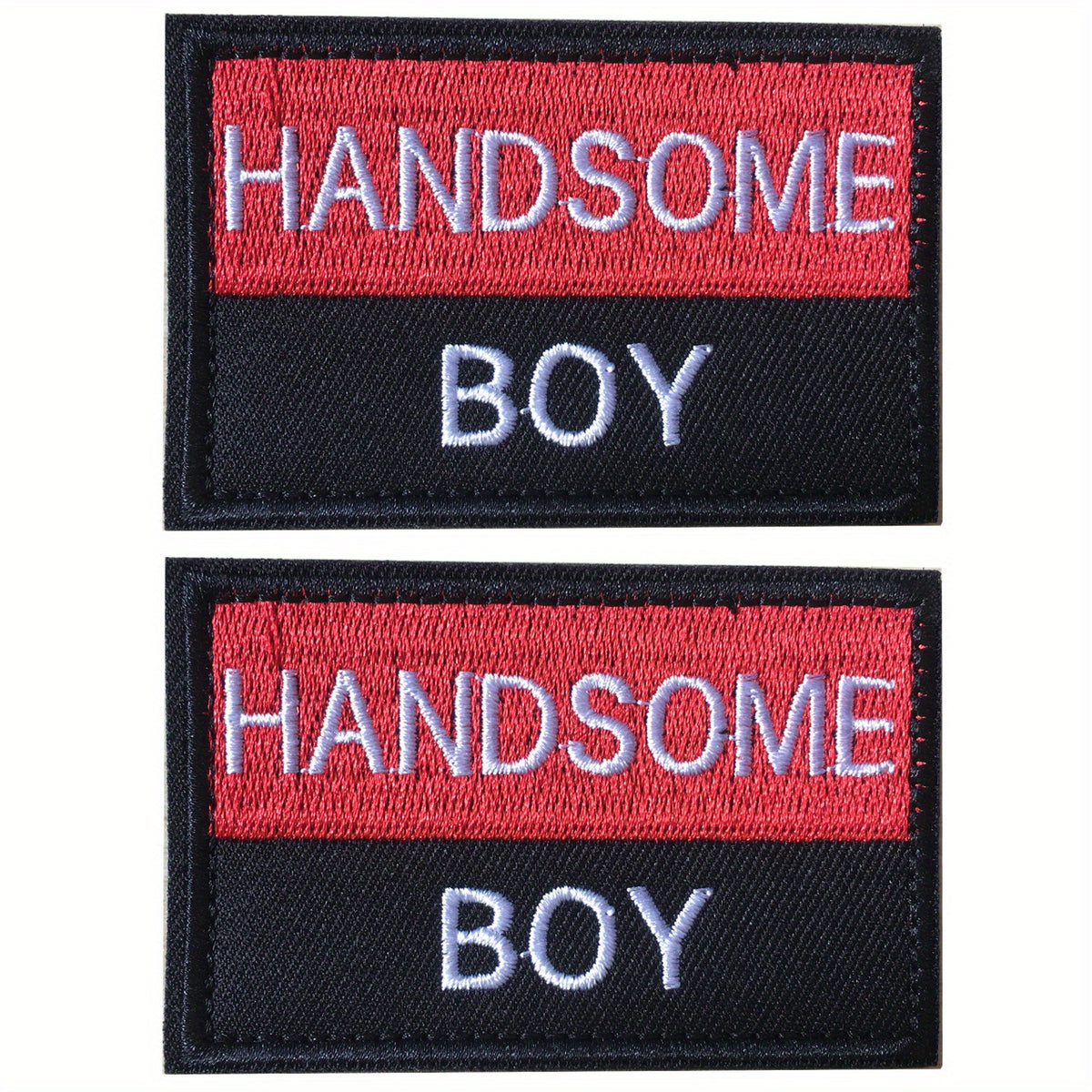 J CARP 2Pcs Dog Slogan Patches Embroidered Fastener Hook L