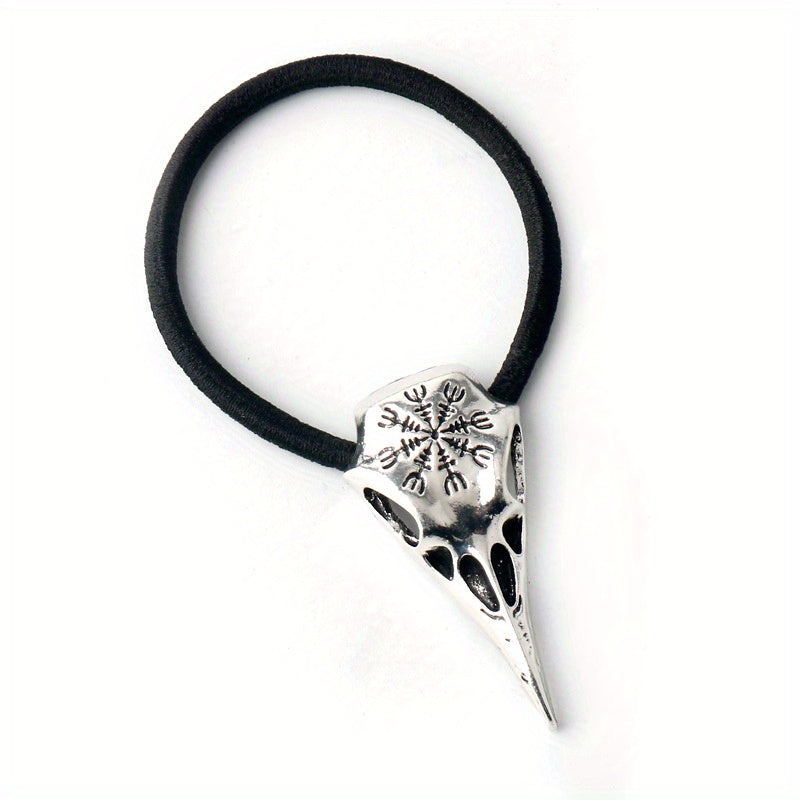 Viking Crow Skull Head Rope Silvery Hair Tie Hair Accessories