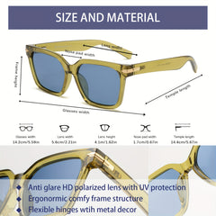 VIVIENFANG Rectangular Polarized Sunglasses Unisex Shades UV Protection