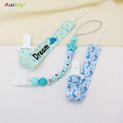 Personalized Baby Pacifier Clip Pack of 3 Handcrafted Baby Dummy Leash