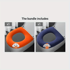 Thick Plush Toilet Cushion with Handle Winter Toilet Cover