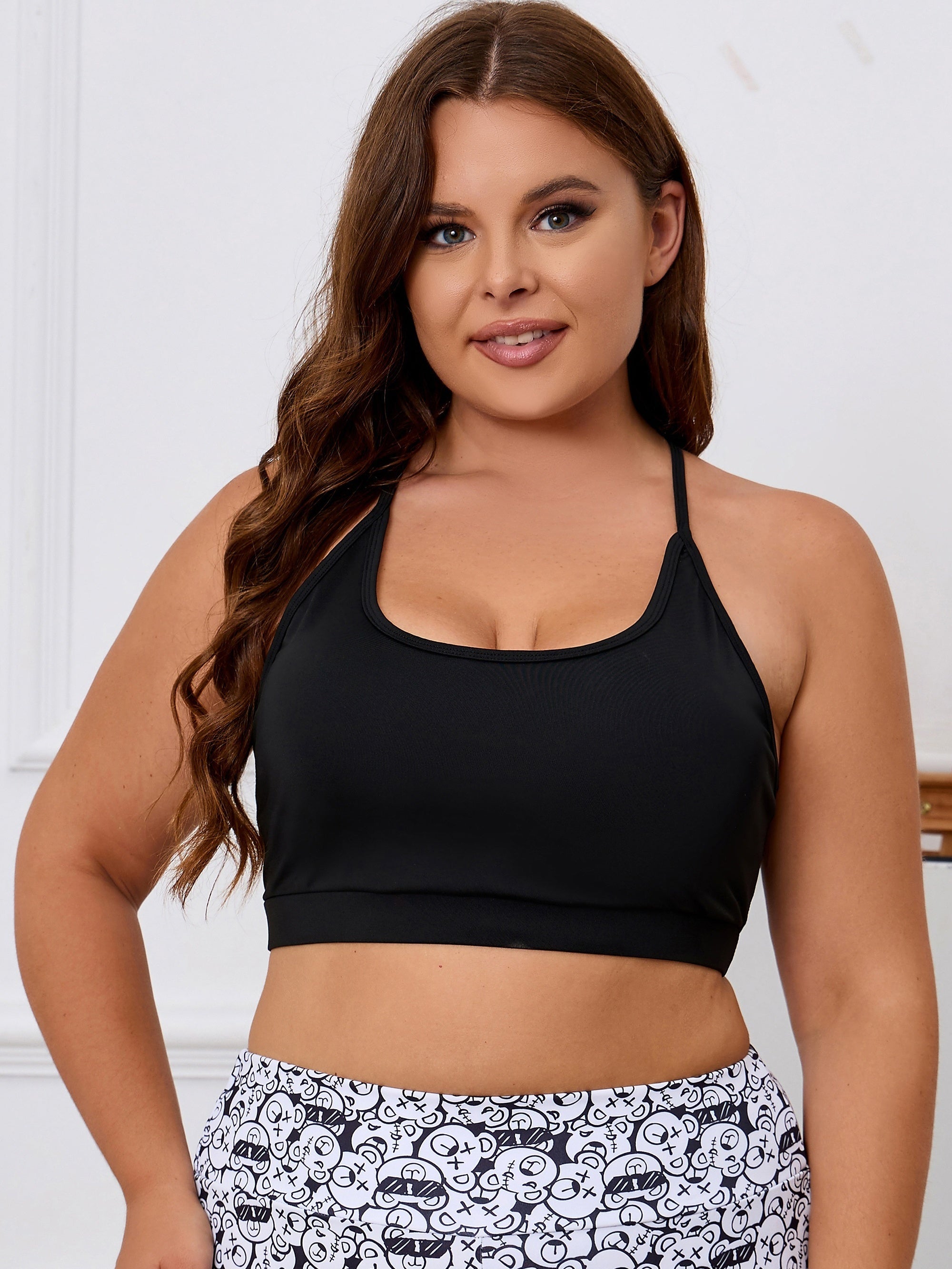  Lace Criss Cross Back Yoga Cami Bra
