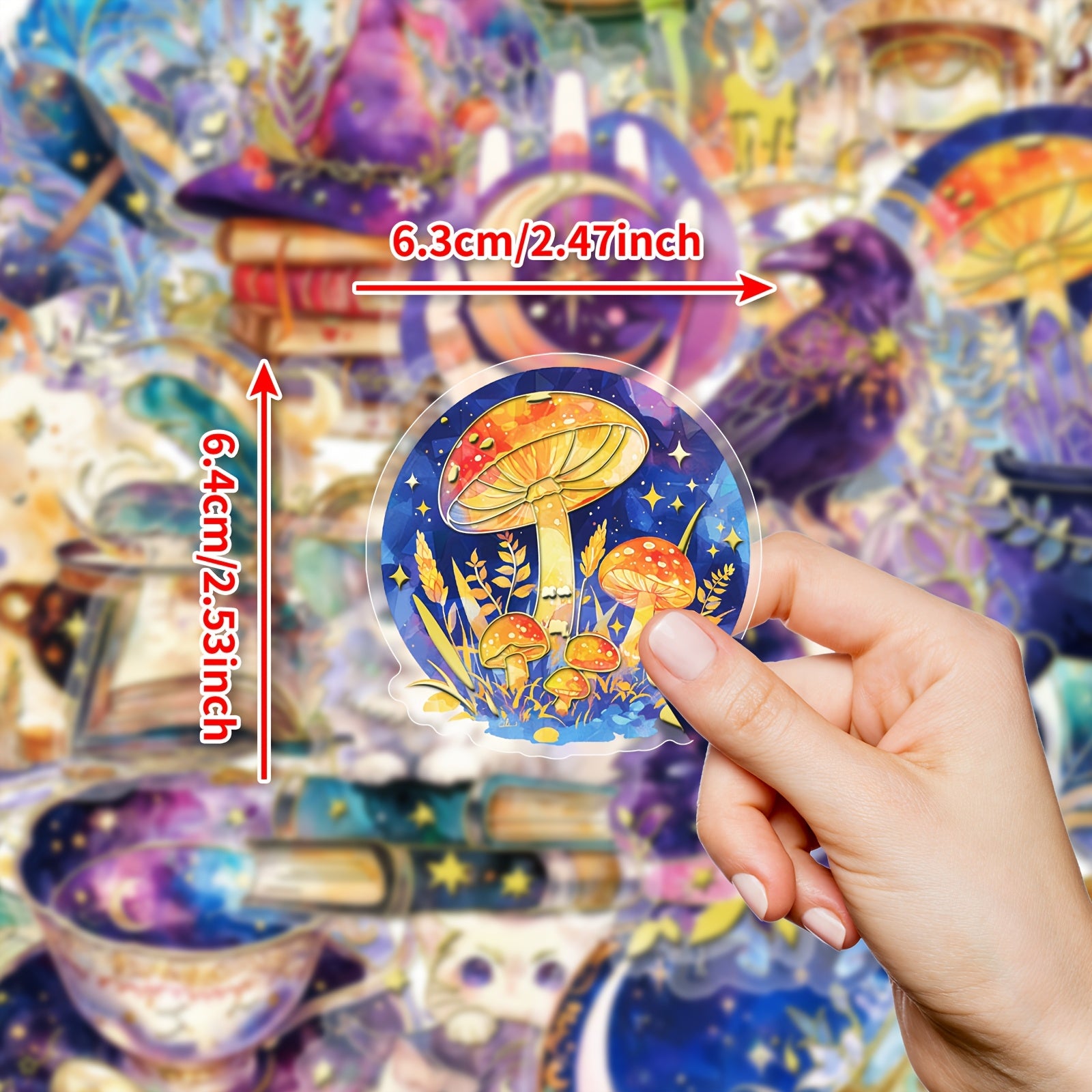 30pcs Transparent Witchcraft Crystal Stickers for DIY Crafts Laptop Guitar