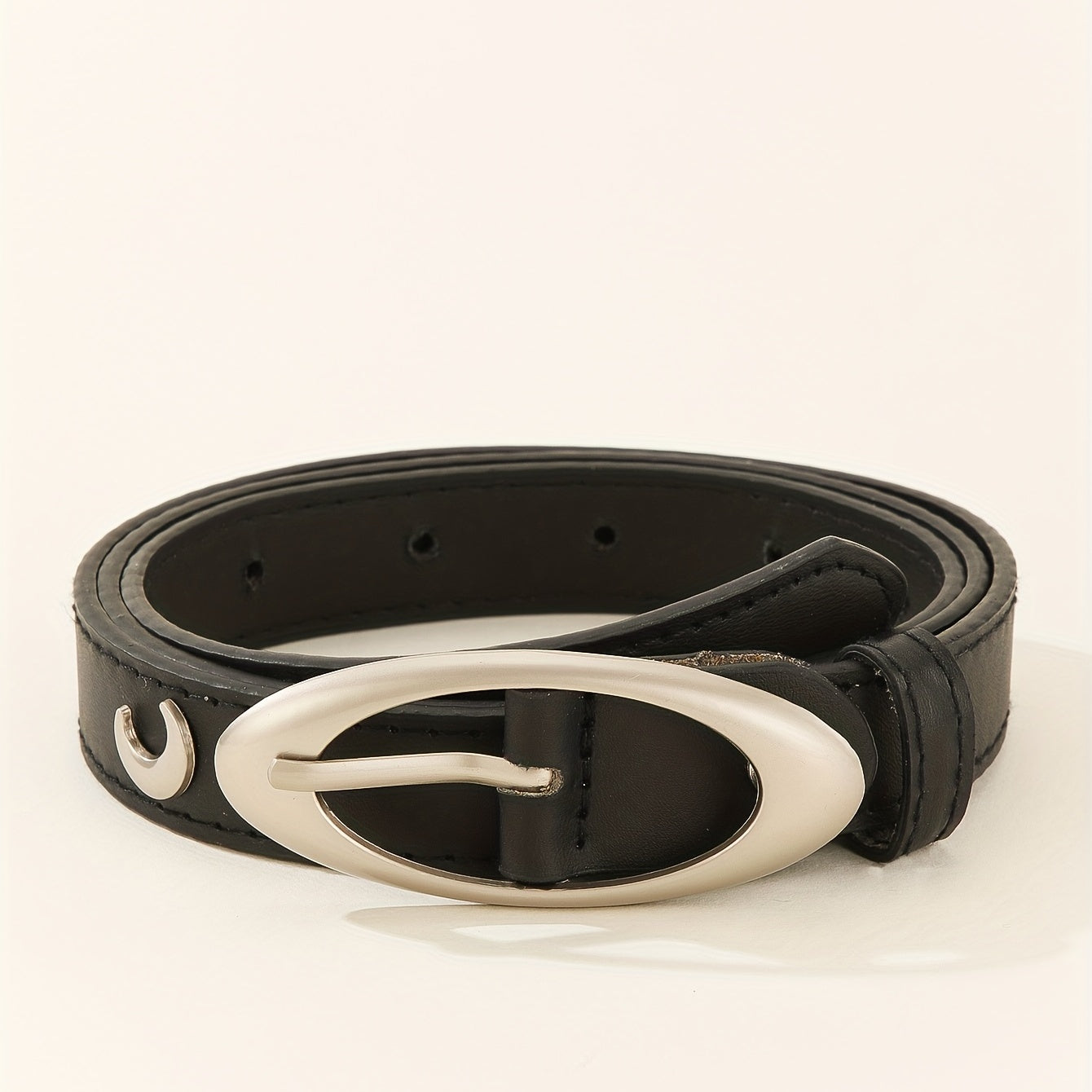 Stylish Oval Pin Buckle Belt Casual PU Belt Classic Dress Girdle