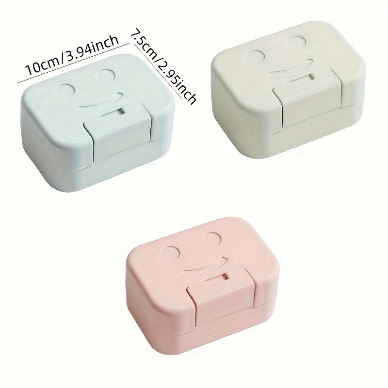 3pcs Rectangle Soap Box Travel Soap Container With Lid
