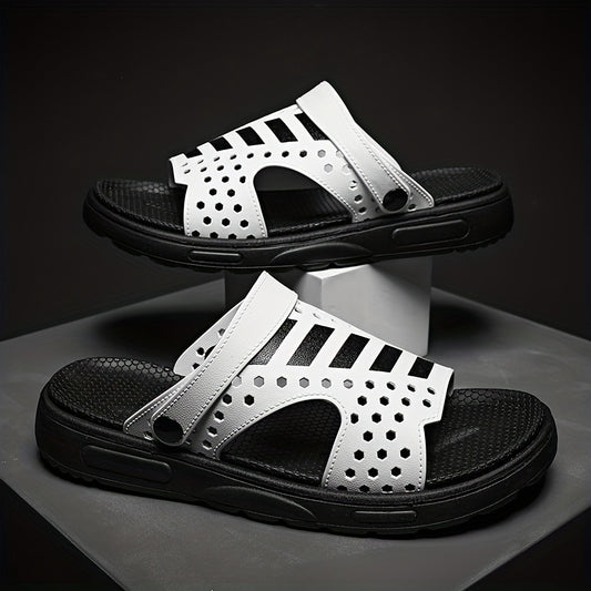 Men's Hollow Out Non Slip Platform Slides Comfortable Cloud Slides
