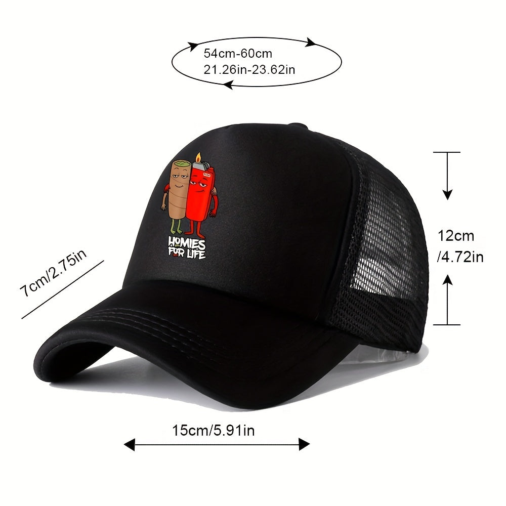 Men's Cartoon Print Sunshade Sun Cap
