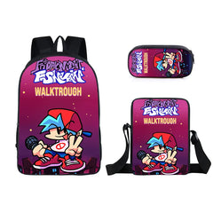 16 Inch Anime FNF Backpack 3D Video Game School Bag 3 Pcs Set