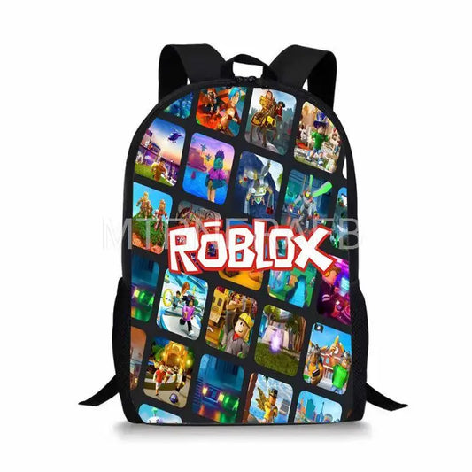 16 Inch Cartoon Robloxing School Bags Kids Anime Print Large Bookbags