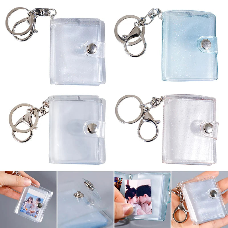 Mini Photo Album Keychain Small Instant Picture Albums Pendant ID Photo Storage