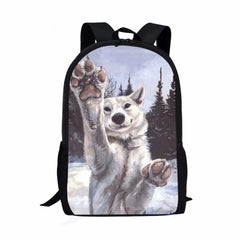 Wolf Print Children Backpack for Teenagers Boy Girl Back Pack Satchel