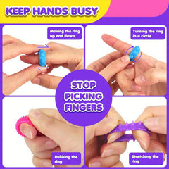 Silicone Sensory Fidget Rings Mixed Colors Durable Non Toxic Decompression Toys