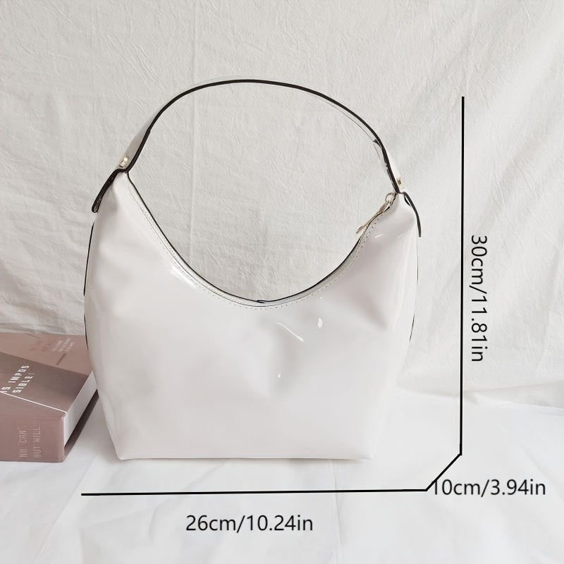 Crescent Moon Crossbody Bag in Ivory Royal Pastel