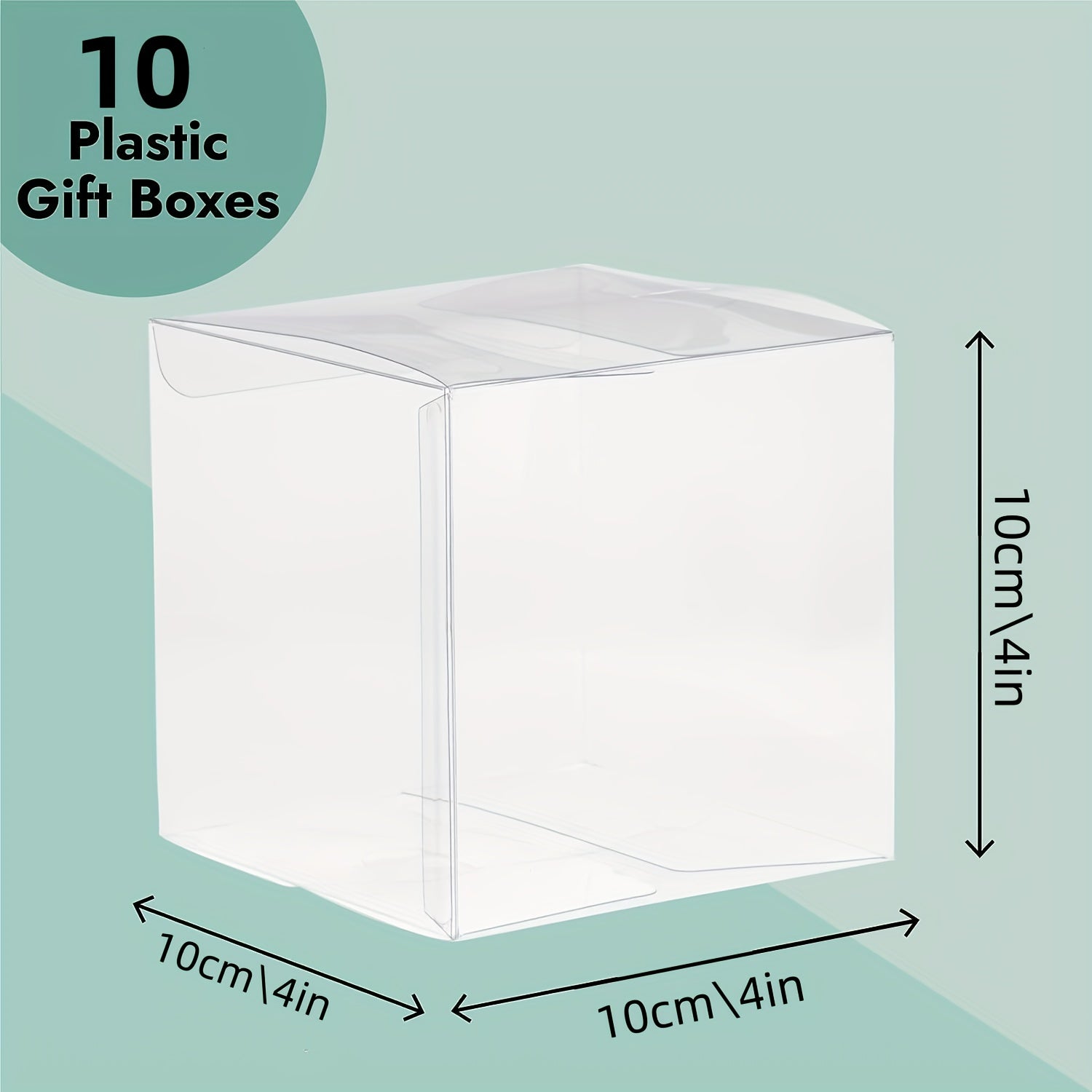 10pcs 4x4x4 Square Clear Gift Boxes Wedding Party Favors Bridal Showers