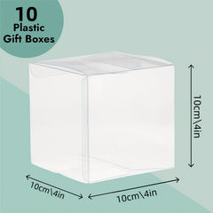 10pcs 4x4x4 Square Clear Gift Boxes Wedding Party Favors Bridal Showers