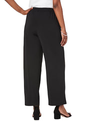  Solid High Rise Wide Leg Pants