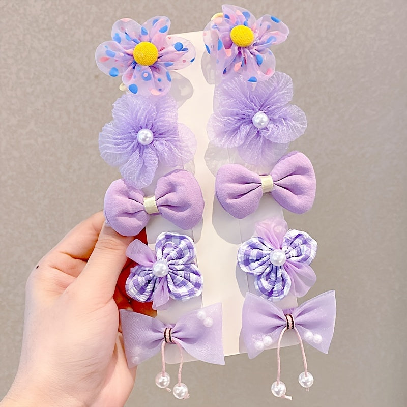 10pcs Flower Hair Clips for Girls