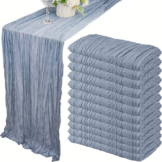 Polyester Table Runner Balinese Pleated Solid Table Cover