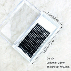 25mm Mix Lash Glitter Clusters DIY Extensions 100 Wispy Lashes D Curl Volume