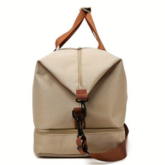 Letter Print Lightweight Travel Duffel Zipper Handbag Father's Gift