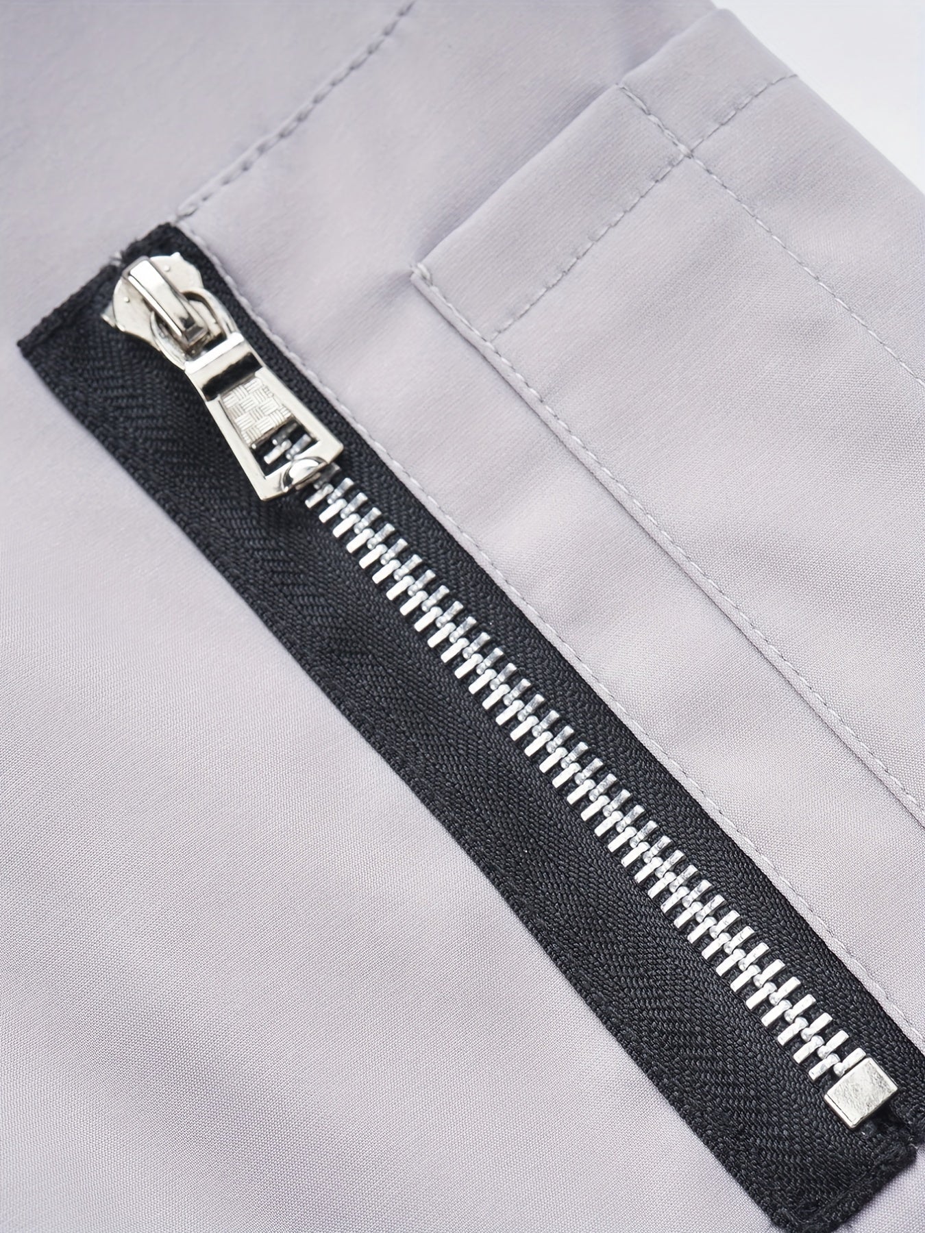Men's Block Long Sleeve Jacket With Pockets Casual Stand Collar
