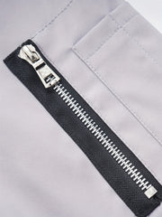 Men's Block Long Sleeve Jacket With Pockets Casual Stand Collar