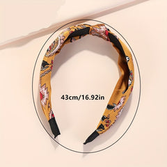 6pcs Knotted Cross Retro Flower Pattern Headband Wide Brim Hair Band