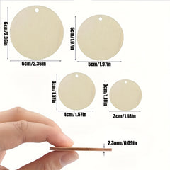 Wooden Circles Round Disc Circle Wooden Blank Pendants DIY Crafts