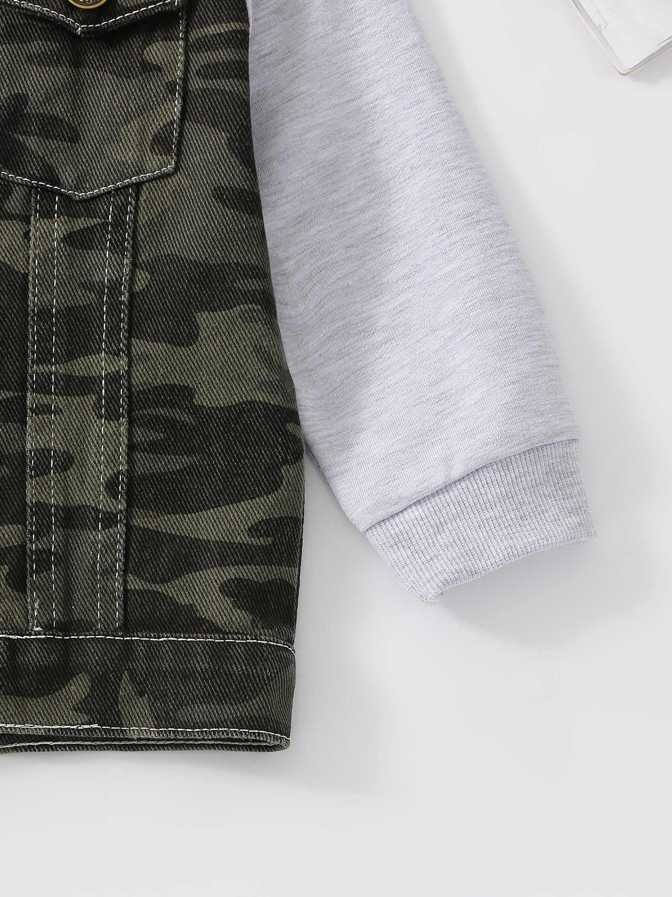 Camouflage Hooded Denim Jacket for Toddler Boys