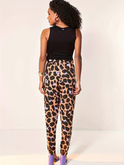  Leopard Print High Rise Trousers