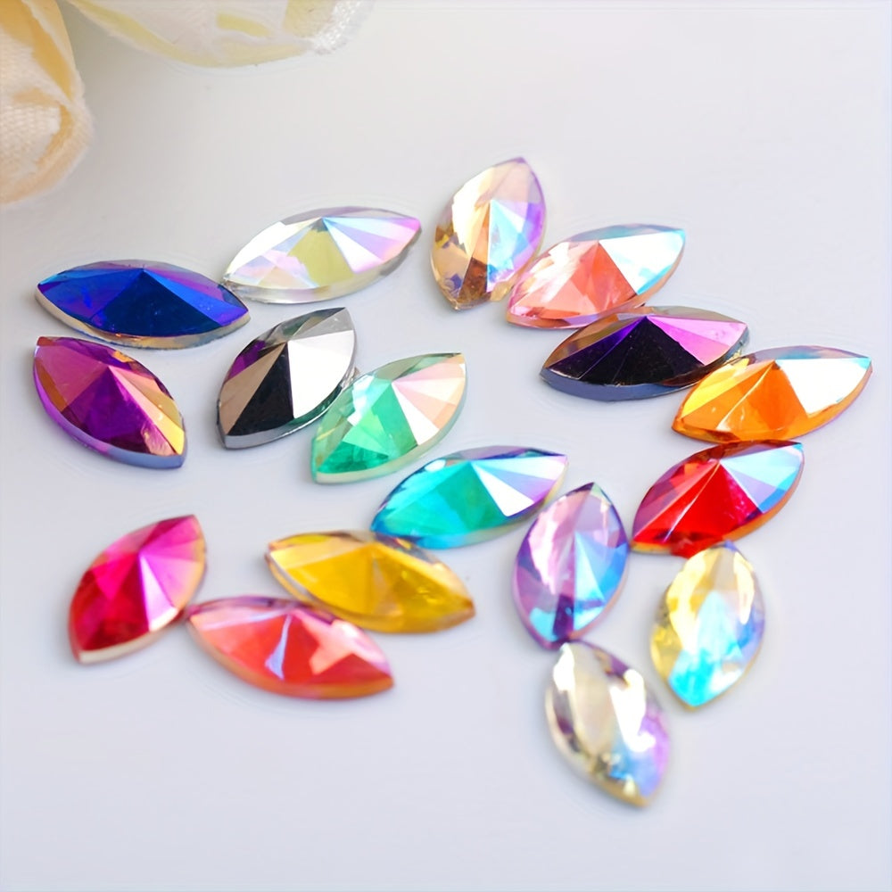 30pcs Colorful Horse Eye Rhinestone Charms for DIY Jewelry Making